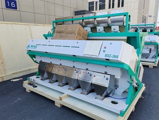 6 Chutes 384 Saluran Mesin Penyortir Butir 4-8T/H ≥99,99% Akurasi 220V/50Hz