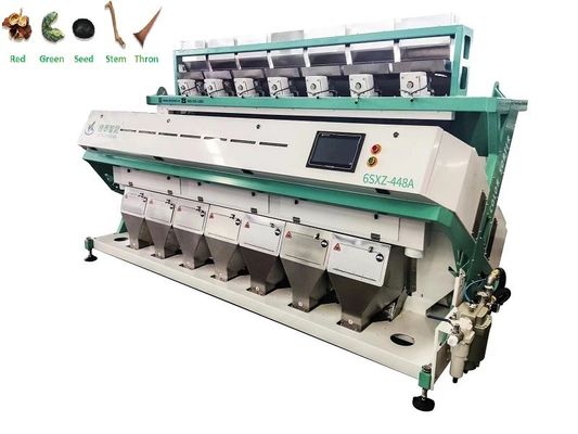 CCD RGB Mesin Sortasi Pewarna Beras Kacang Tanah 7 Chutes